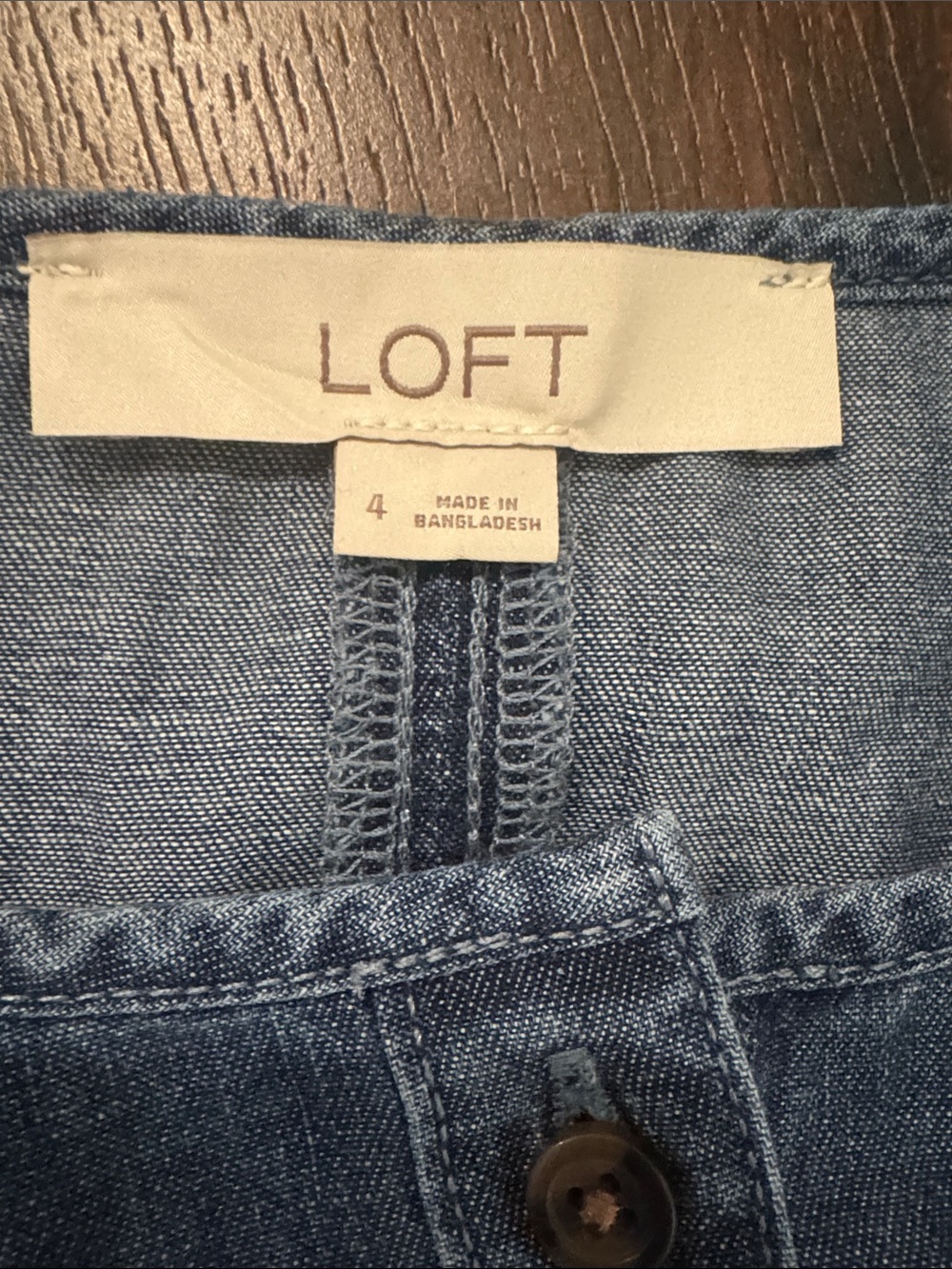 LOFT Chambray Denim Maxi Dress in Blue with Tie Waist nwot size 4 - Picture 12 of 12